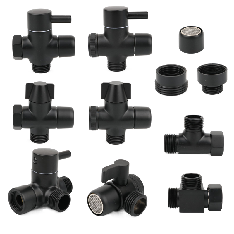 Shower Valve Cartridge - 검은 황동 샤워 팔 어댑터 G1/2