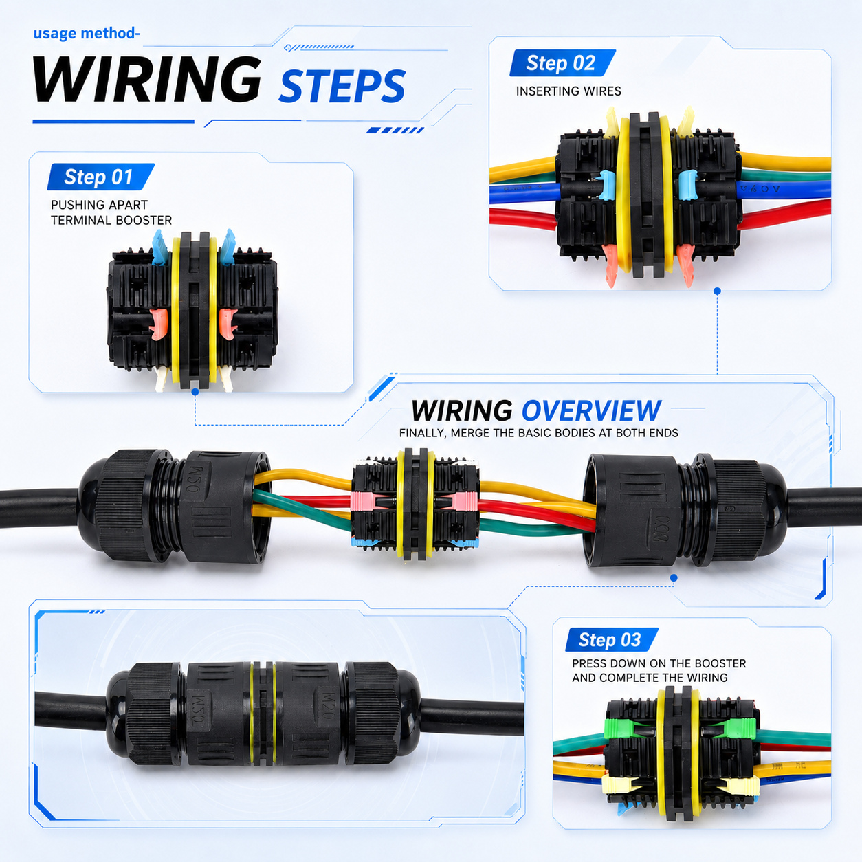 5PCS IP68 방수 퀵 와이어 커넥터 2/3핀 푸시 - Push Fit Connector 리뷰 및 가격