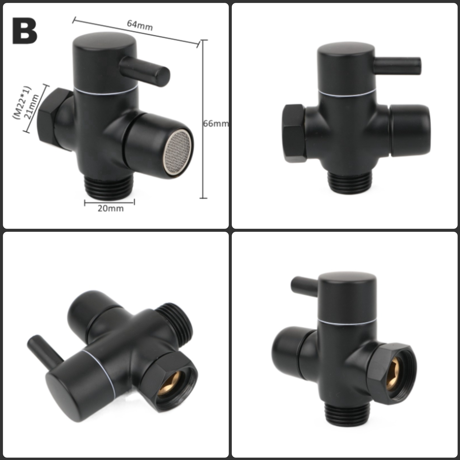 검은 황동 샤워 팔 어댑터 G1/2 ''G3/4 샤워  - Shower Valve Cartridge 리뷰 및 가격